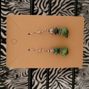 Green Beaded Earrings